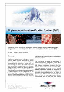 Factsheet "Biopharmaceutical Classification System"
